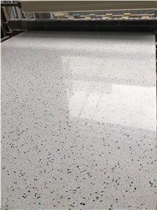 White Terrazzo With Green Glass White And Green Terrazzo